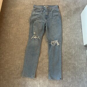 Madewell Blue Skinny Distressed Jeans